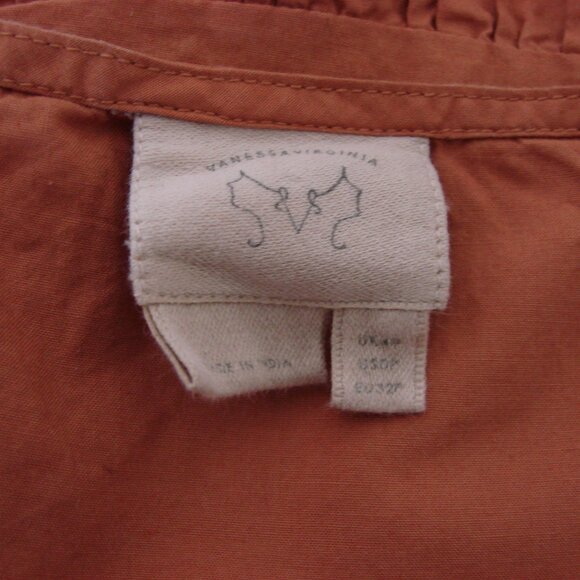 Anthropologie Top Orange Ruffled Embroidered Boho Sleeveless Boho Tank Small P - Picture 6 of 14